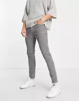 Темно-серые эластичные вельветовые джинсы скинни ASOS DESIGN