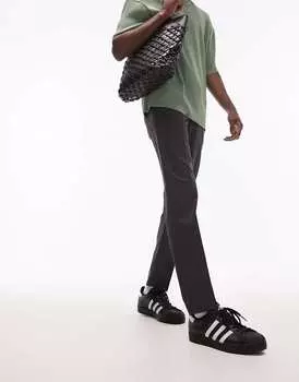 Темно-серые элегантные брюки скинни с эластичным поясом Topman