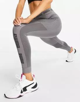 Темно-серые бесшовные леггинсы Puma Training Evoknit
