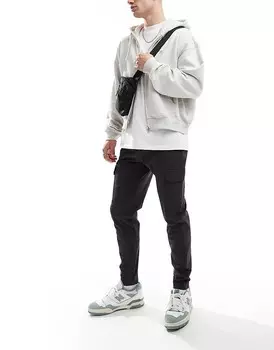 Темно-серые брюки карго узкого кроя с рипстопом Brave Soul