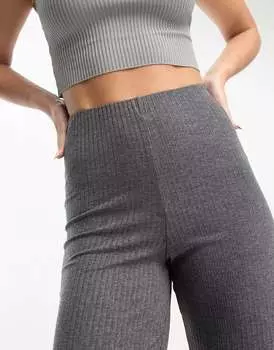 Темно-серые брюки в рубчик ASOS DESIGN