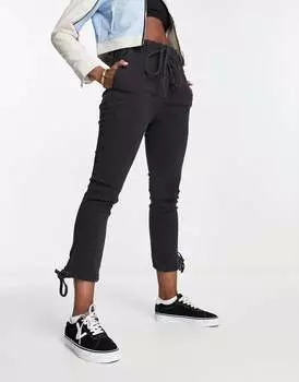 Темно-серые джинсы Parisian Paperbag с завязкой на талии