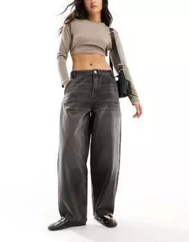 Темно-серые джинсы-скейтеры Bershka