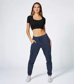 Темно-серые джоггеры карго с манжетами ананасового цвета Pineapple, темно-серый