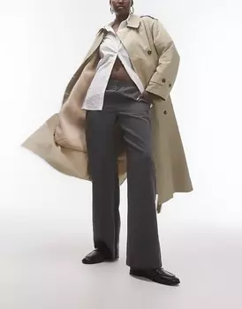 Темно-серые джоггеры на пуговицах Topshop Tall