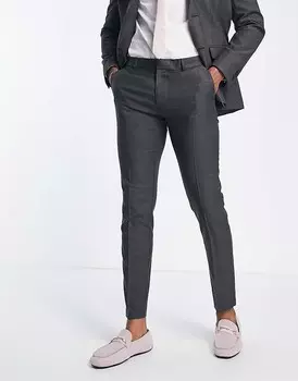 Темно-серые костюмные брюки скинни New Look