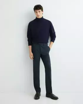 Темно-серые мужские брюки в валлийскую клетку на заказ Mirto, темно-синий