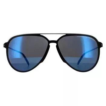 Темно-серые палладиевые темно-синие зеркальные солнцезащитные очки-авиаторы Porsche Design, серый