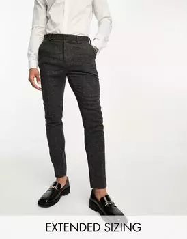 Темно-серые супероблегающие брюки из смесовой шерсти ASOS DESIGN Wedding