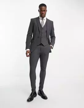 Темно-серые суперузкие брюки ASOS DESIGN