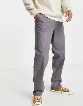Темно-серые свободные брюки чинос ASOS DESIGN