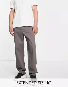 Темно-серые свободные брюки чинос ASOS DESIGN