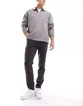 Темно-серые узкие элегантные брюки ASOS