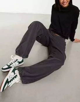 Темно-серые вельветовые брюки-парашюты Hollister