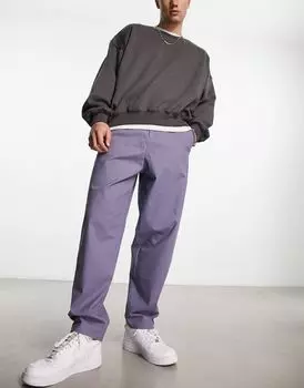 Темно-серые зауженные чиносы оверсайз ASOS DESIGN
