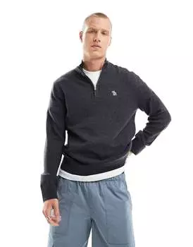 Темно-серый джемпер из мериносовой шерсти с логотипом Abercrombie & Fitch