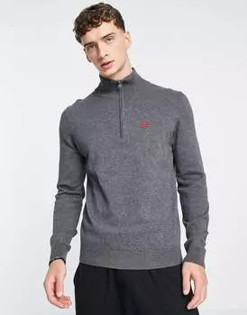 Темно-серый джемпер на молнии 1/4 HUGO San Quintus