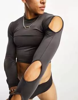 Темно-серый купальник COLLUSION с вырезами