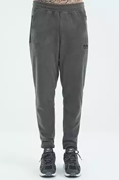 Темно-серый мужской спортивный костюм для бега из флиса на шнуровке с вышитым логотипом AIR JONES