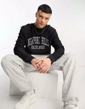 Темно-серый свитшот с круглым вырезом и надписью River Island