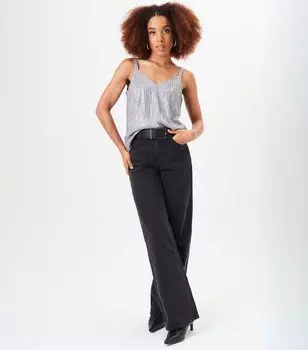 Темно-серый топ с V-образным вырезом и пайетками Gini London Gini London, темно-серый