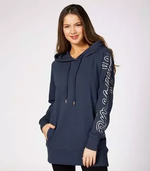 Темно-серый удлиненный худи с логотипом ананаса Pineapple, темно-серый