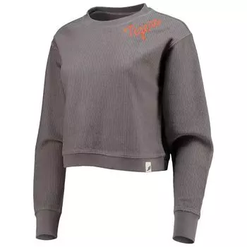 Темно-серый укороченный пуловер с укороченным пуловером Women's League Collegiate Wear Clemson Tigers