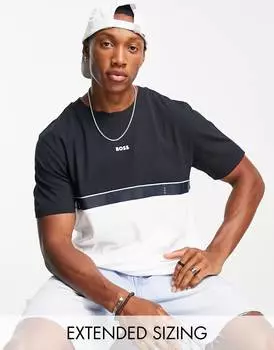 Темно-сине-белая футболка с тесьмой BOSS Athleisure Tee
