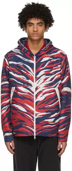 Темно-сине-красная куртка из шардона Moncler
