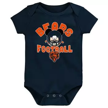Темно-синее боди Chicago Bears Disney Lil Champ для новорожденных и младенцев Outerstuff
