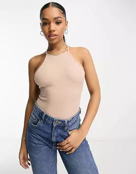 Темно-синее боди с лямками и лямками Miss Selfridge