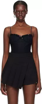 Темно-синее боди с рюшами Shushu/Tong