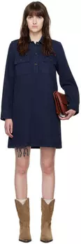 Темно-синее джинсовое мини-платье Mia A.P.C.