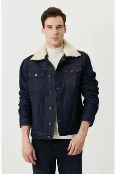 Темно-синее джинсовое пальто с боковыми карманами Network, темно-синий