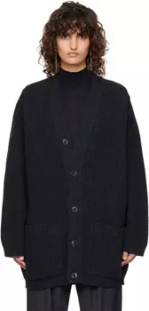Темно-синее фетровое пальто-карди LEMAIRE, Midnight navy melange