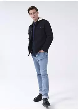 Темно-синее мужское пальто Fabrika Comfort