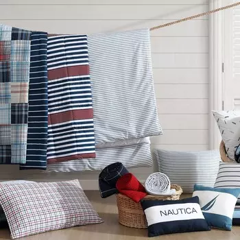 Темно-синее одеяло Nautica Bridgeport Waffle Grid King, цвет Nrf Cobalt Wave