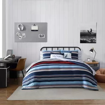Темно-синее одеяло Nautica Colton Full/Queen и бонусный комплект с имитацией, цвет Nrf Cobalt Wave