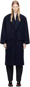 Темно-синее пальто-биг-бэг Henrik Vibskov