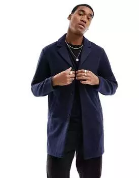 Темно-синее пальто Jack & Jones