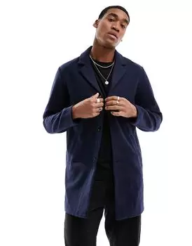 Темно-синее пальто Jack & Jones
