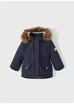 Темно-синее пальто на молнии для девочек NMFMACE PARKA JACKET PB SOUTH Name t, темно-синий