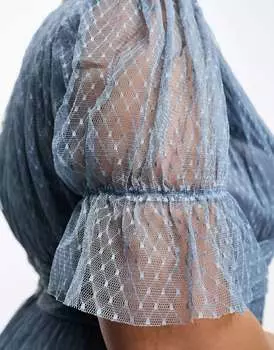 Темно-синее платье макси из тюля Beauut Plus Bridesmaid