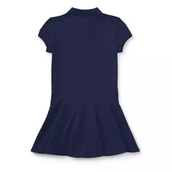 Темно-синее платье-поло с логотипом Jr. Ralph Lauren, синий