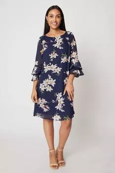 Темно-синее платье прямого кроя с рукавами Petite Lily Wallis, темно-синий