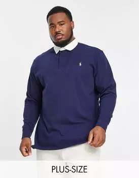 Темно-синее поло для регби Polo Ralph Lauren Big &amp; Tall
