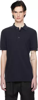 Темно-синее поло с тремя пуговицами TOM FORD