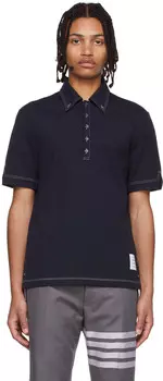 Темно-синее шерстяное поло Thom Browne