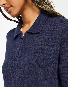 Темно-синее вязаное платье-джемпер миди Weekday Nicki Pike