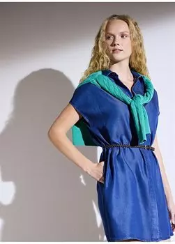 Темно-синее женское джинсовое платье из обычного денима BBSP23FDD001 Brooks Brothers, синий